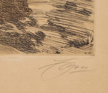 ANDERS ZORN, etsning, signerad.