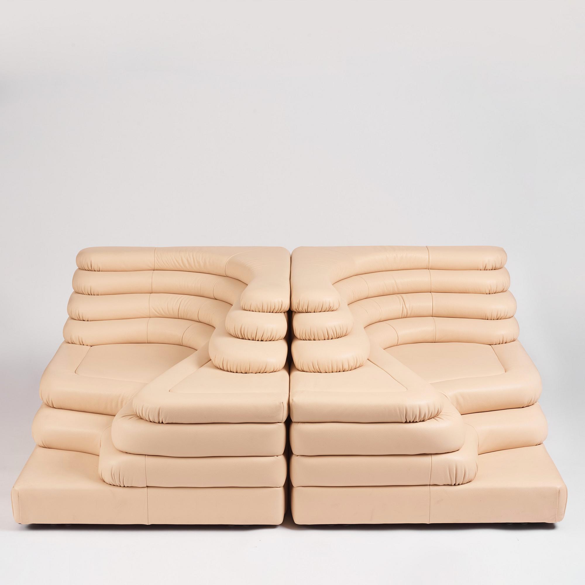 Ubald Klug, a two piece modular sofa, model "DS-1025, Terazza", De Sede, Switzerland, post 1973.