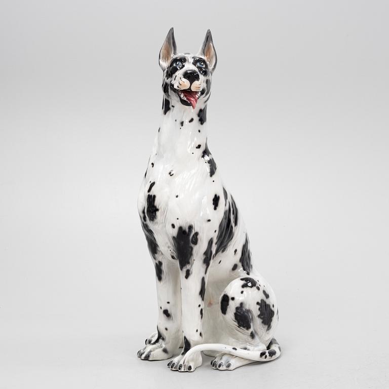 A ceramic decorative sculpture of a dog, late 20th Century.