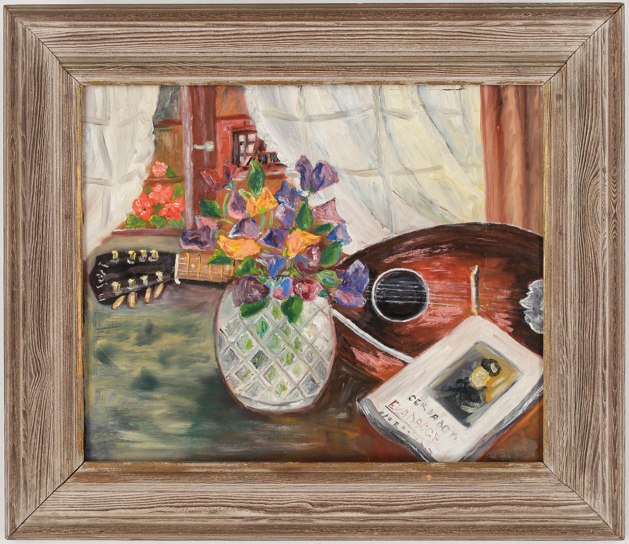 OKÄND KONSTNÄR, olja på pannå, otydligt signerad, 1900-talets första hälft.