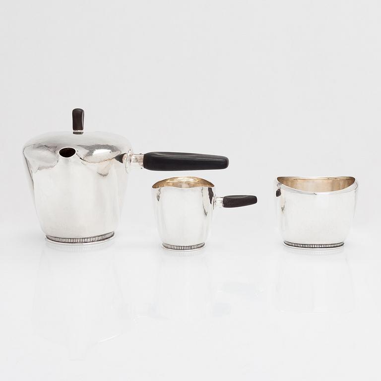 Hannes Niemi, a 3-piece silver hot chocolate/ coffee set, Helsinki 1955.
