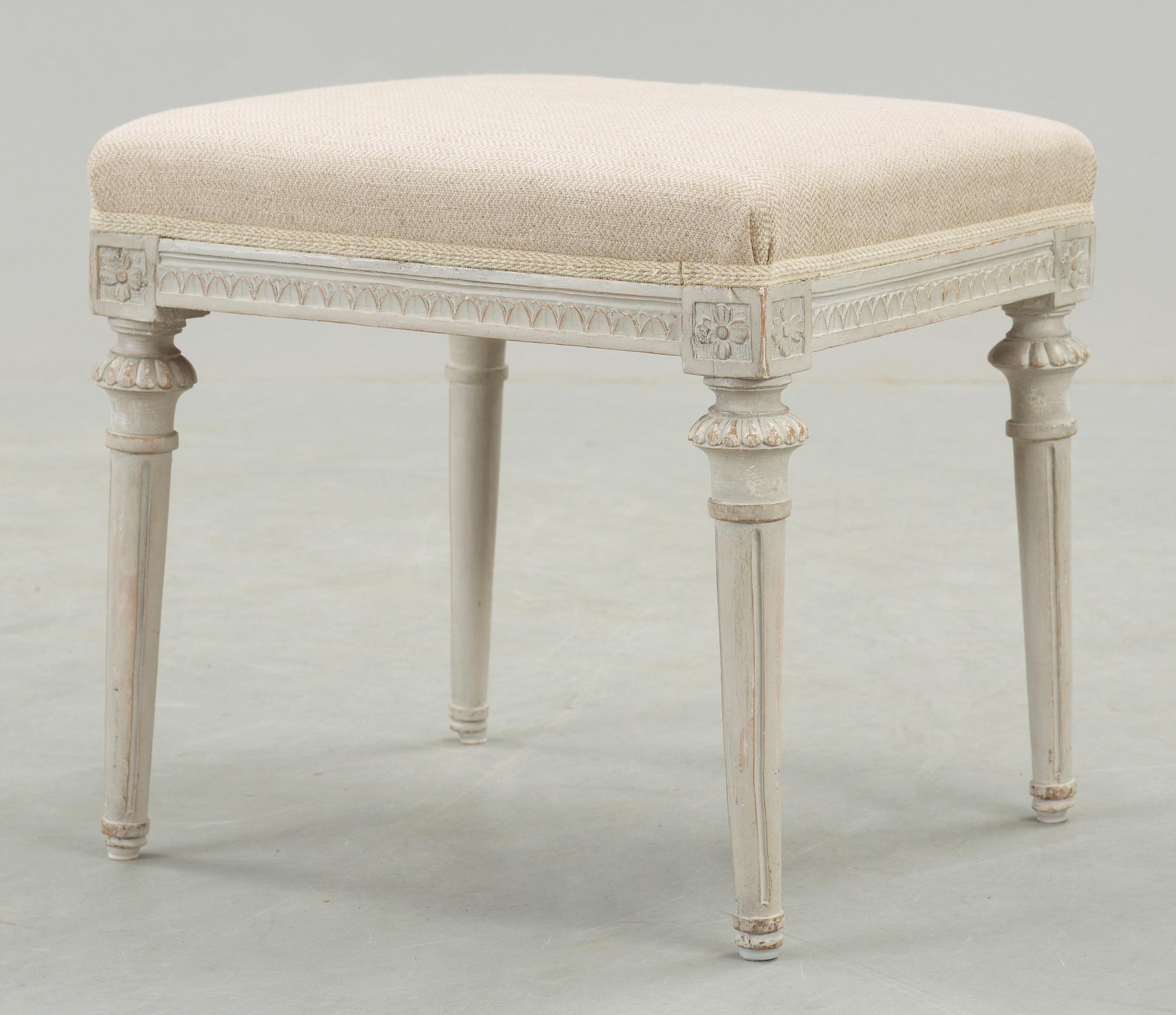 TABURETT, gustaviansk, Stockholms arbete, sent 1700-tal.