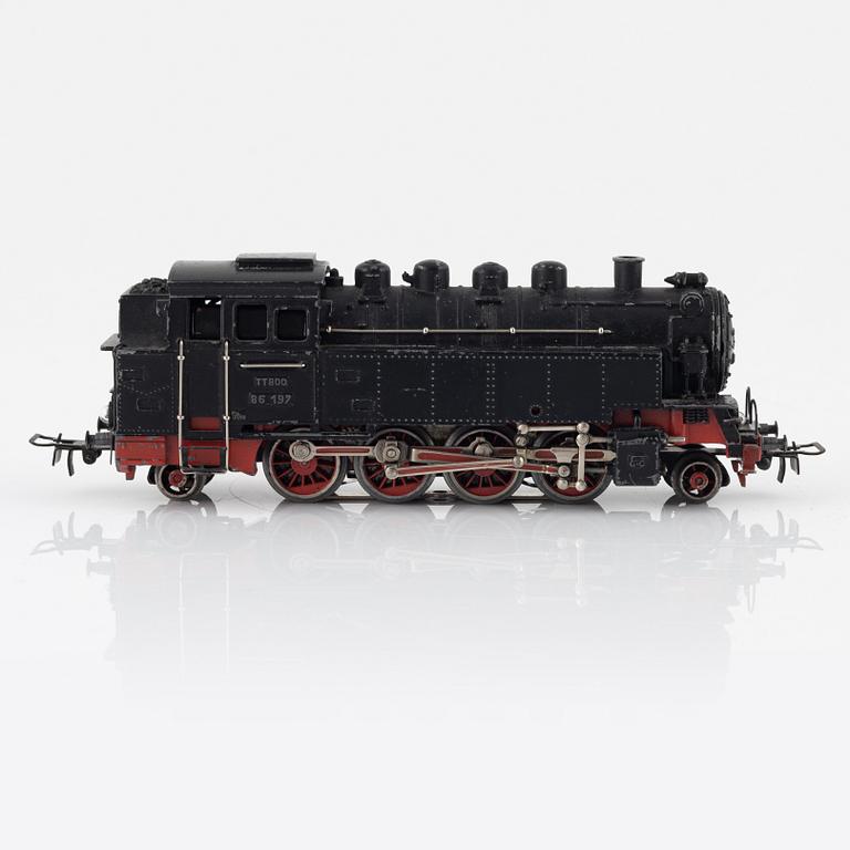 Märklin, ånglok modell TT 800, spår H0, 1950-tal.