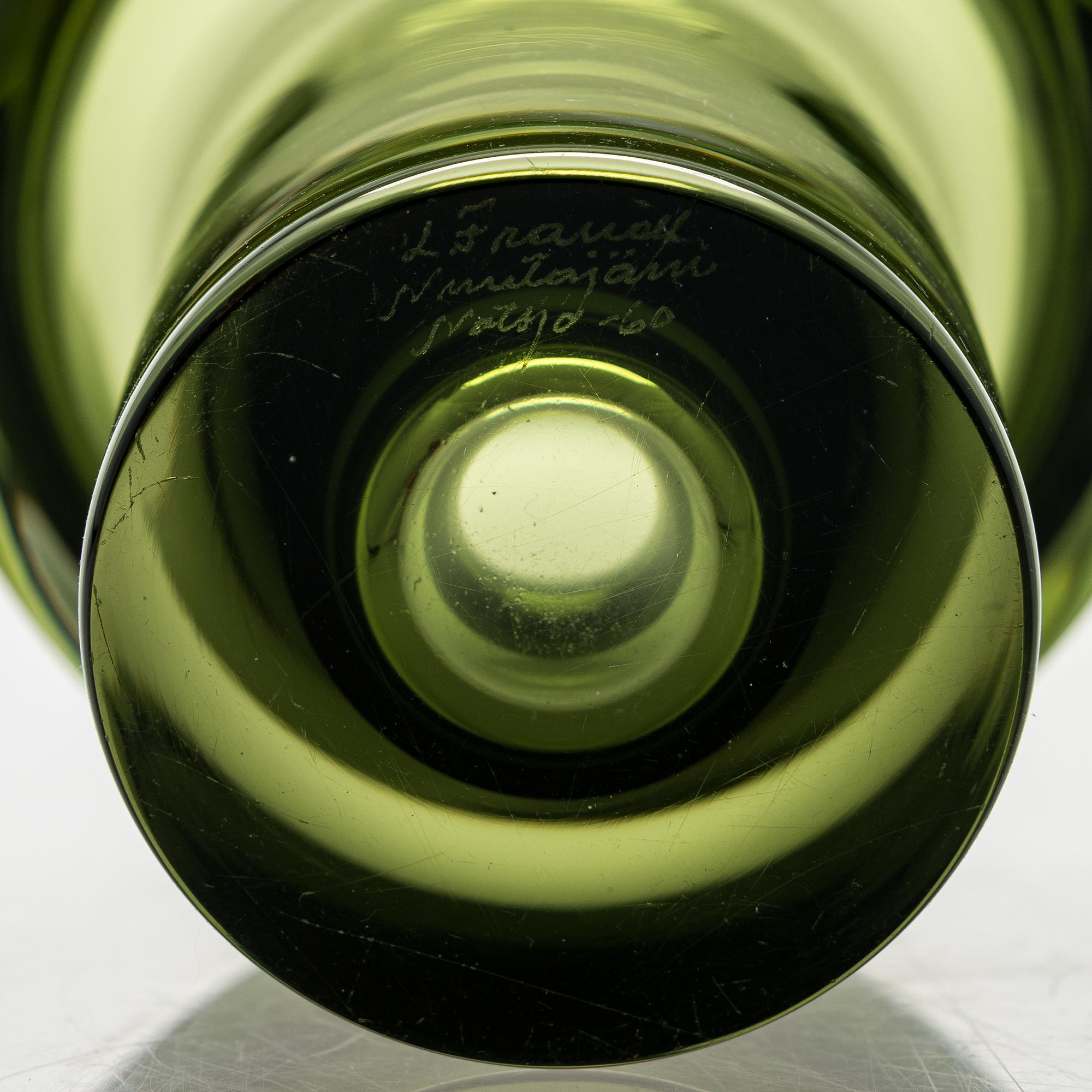 KAJ FRANCK, VAS, KF 260, glas. Signerad K Franck Nuutajärvi Notsjö -60.