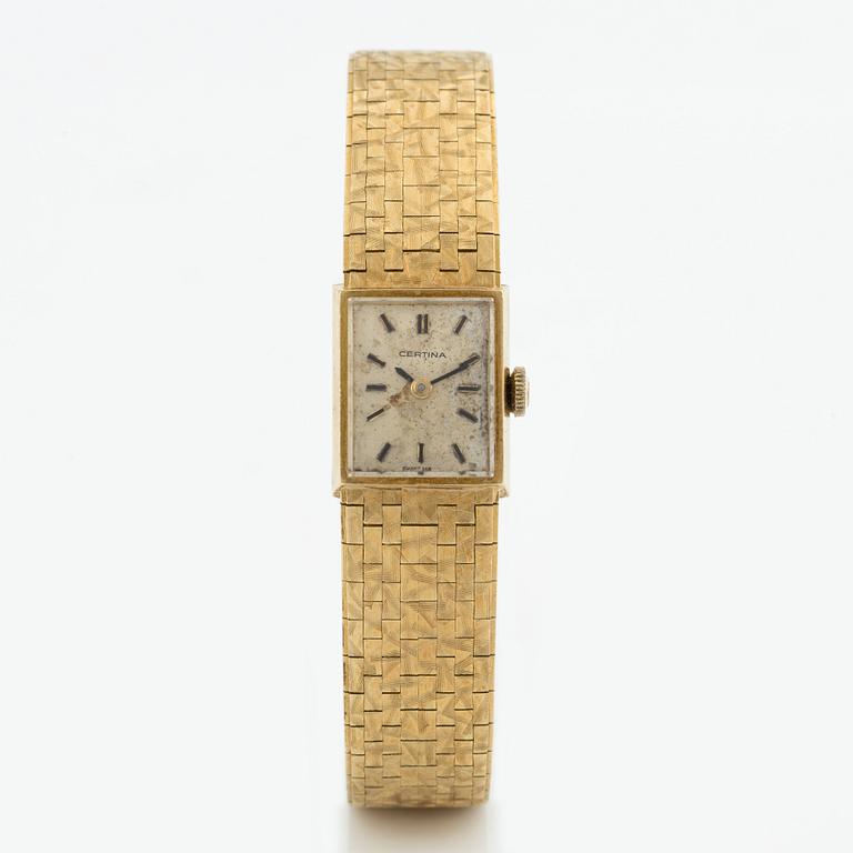 Certina, wristwatch, 18K gold, 14,5 mm.