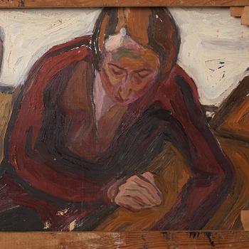 Evert Lundquist, Woman on a bench.