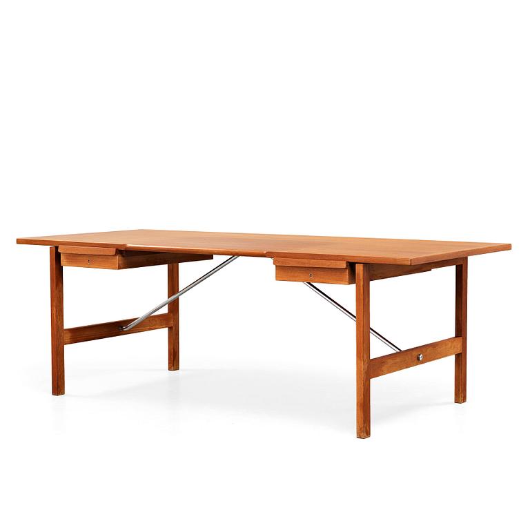 HANS J WEGNER, a "AT325A" teak and steel desk, Andreas Tuck, Denmark 1960's.