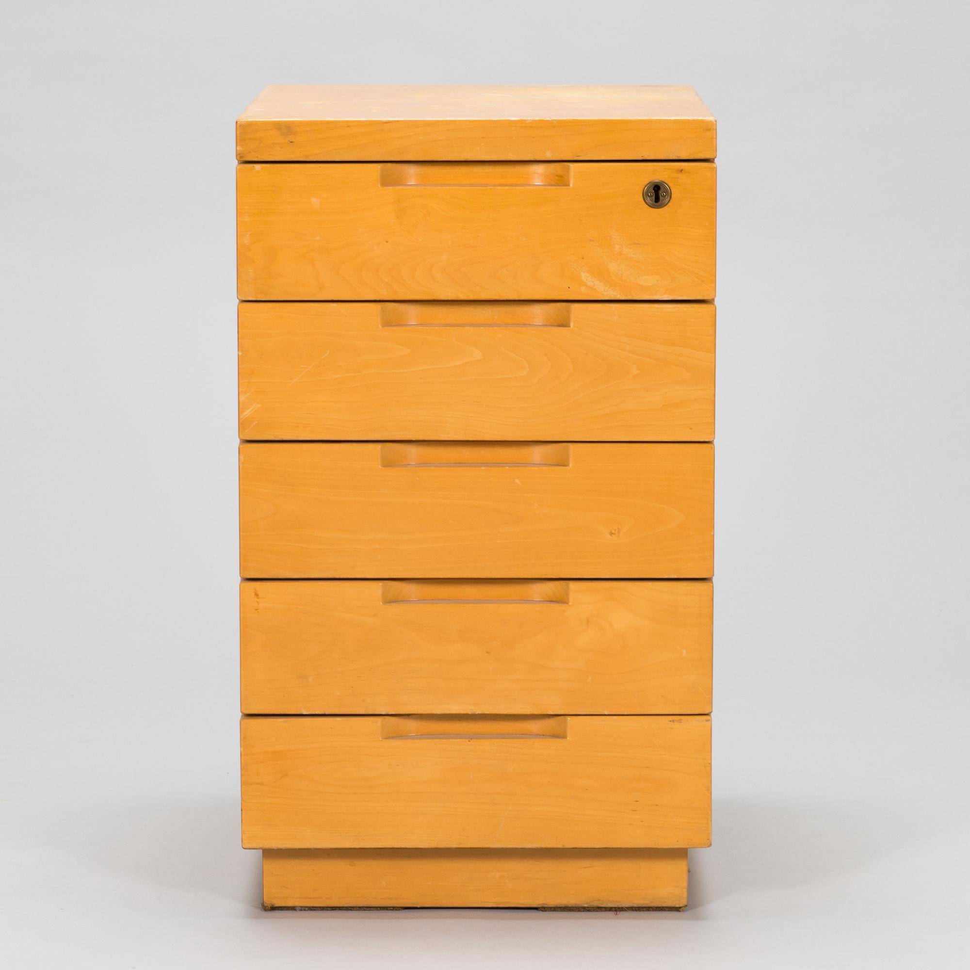 Aino Aalto, A mid-20th-century '297' drawer unit for O.Y. Huonekalu- ja Rakennustyötehdas A.B. Finland.