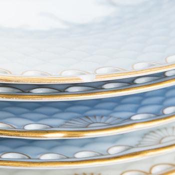 Bing & Grøndahl, a 66-piece 'Måsen' porcelain dinnerware set, Denmark.