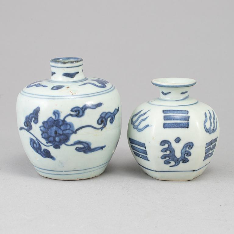 Two blue and white jars, Ming dynasty, (1368-1644).