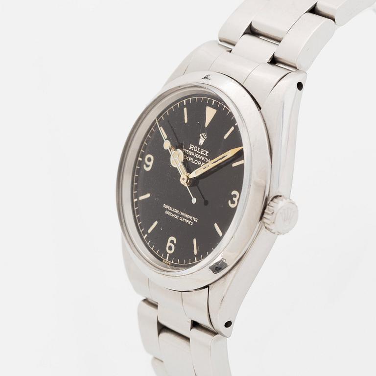 Rolex, Explorer, "Chapter Ring, Exclamation Point, Gilt Dial", "Type 3", ca 1962.