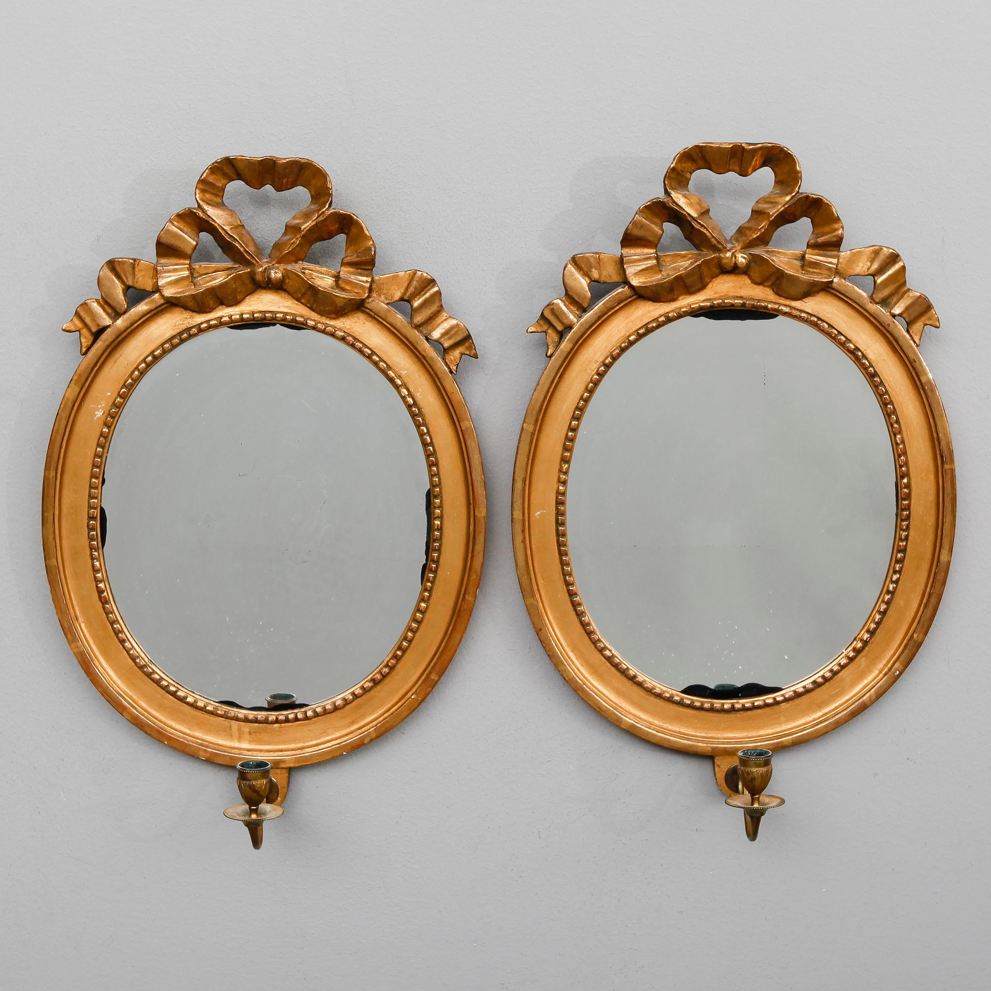 SPEGELLAMPETTER, 1 par, gustaviansk stil, 1800-/1900-tal.