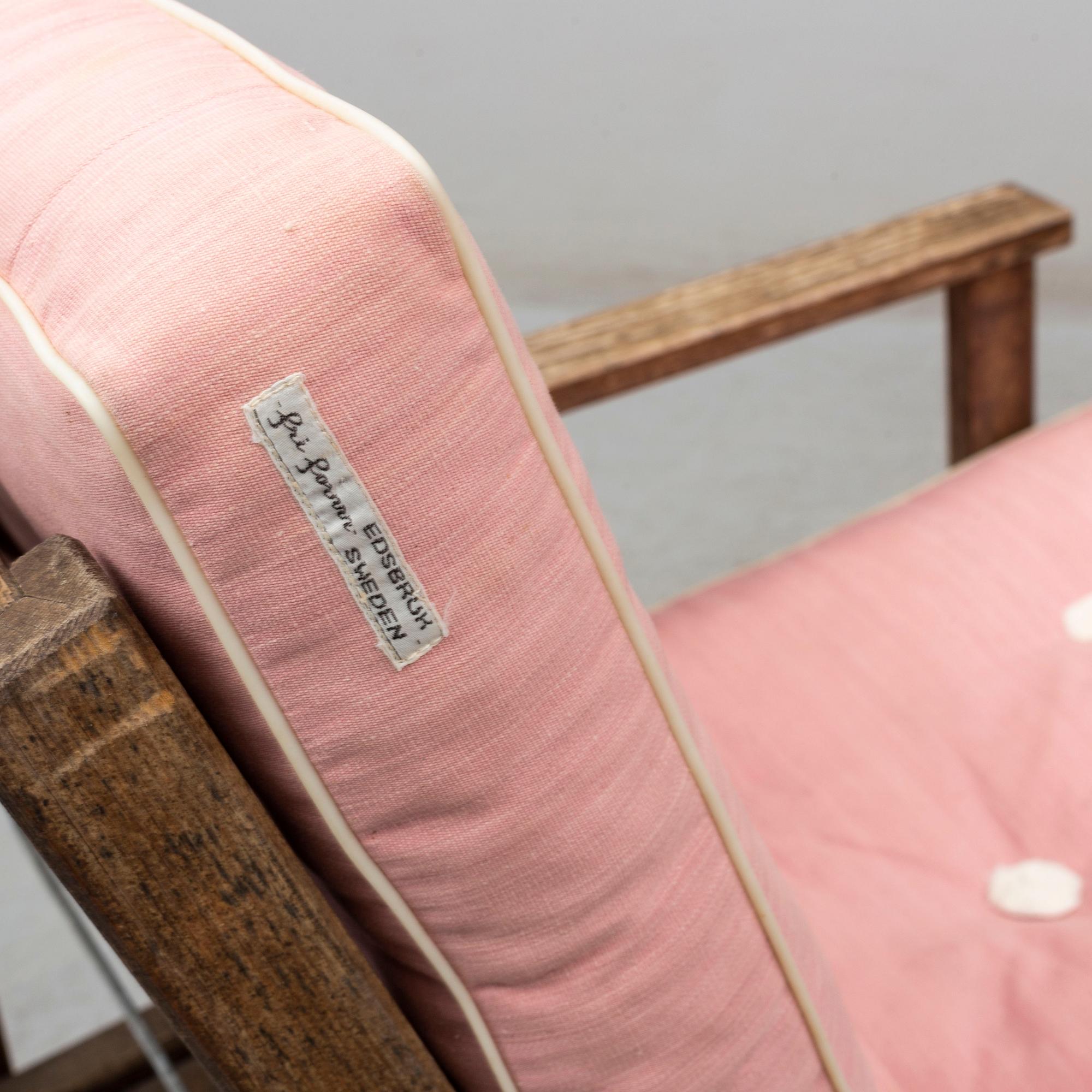 ELSA STACKELBERG, a pair of pine garden armchairs from Fri Form AB.