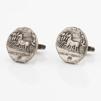 Cufflinks, sterling silver.