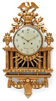 1067. A late Gustavian wall clock by A. Hultman.