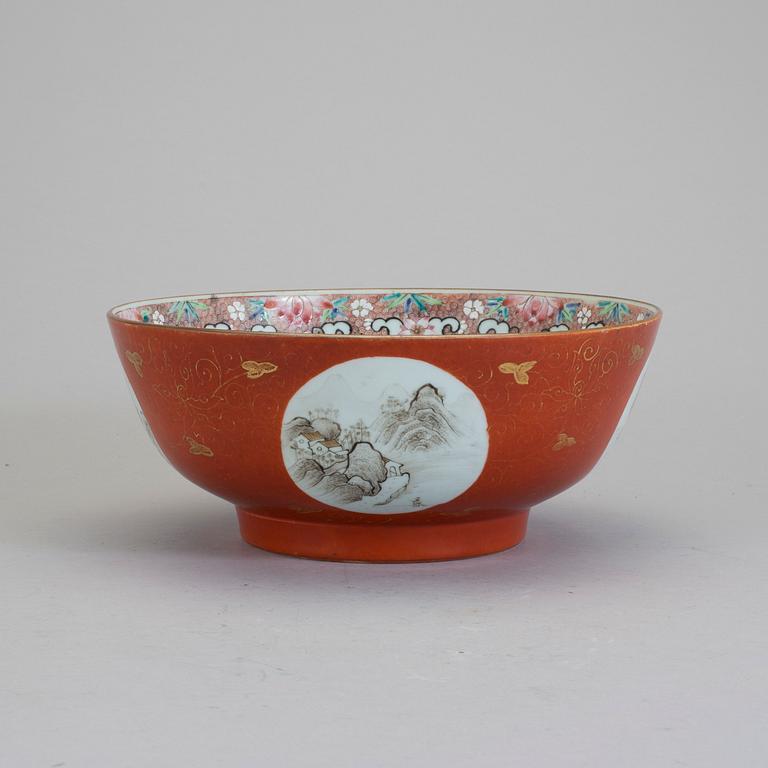 BÅLSKÅL, porslin, Kina, Qing dynastin, Qianlong 1736-95.