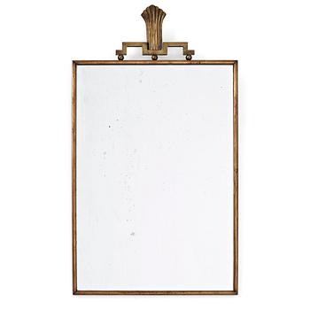 266. Lars Holmström, a Swedish Grace brass framed mirror, Arvika 1920's-30's.