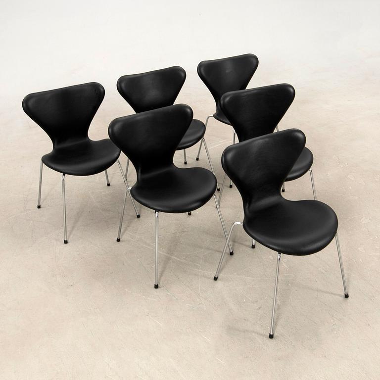 Arne Jacobsen, stolar 6 st för Fritz Hansen Danmark.