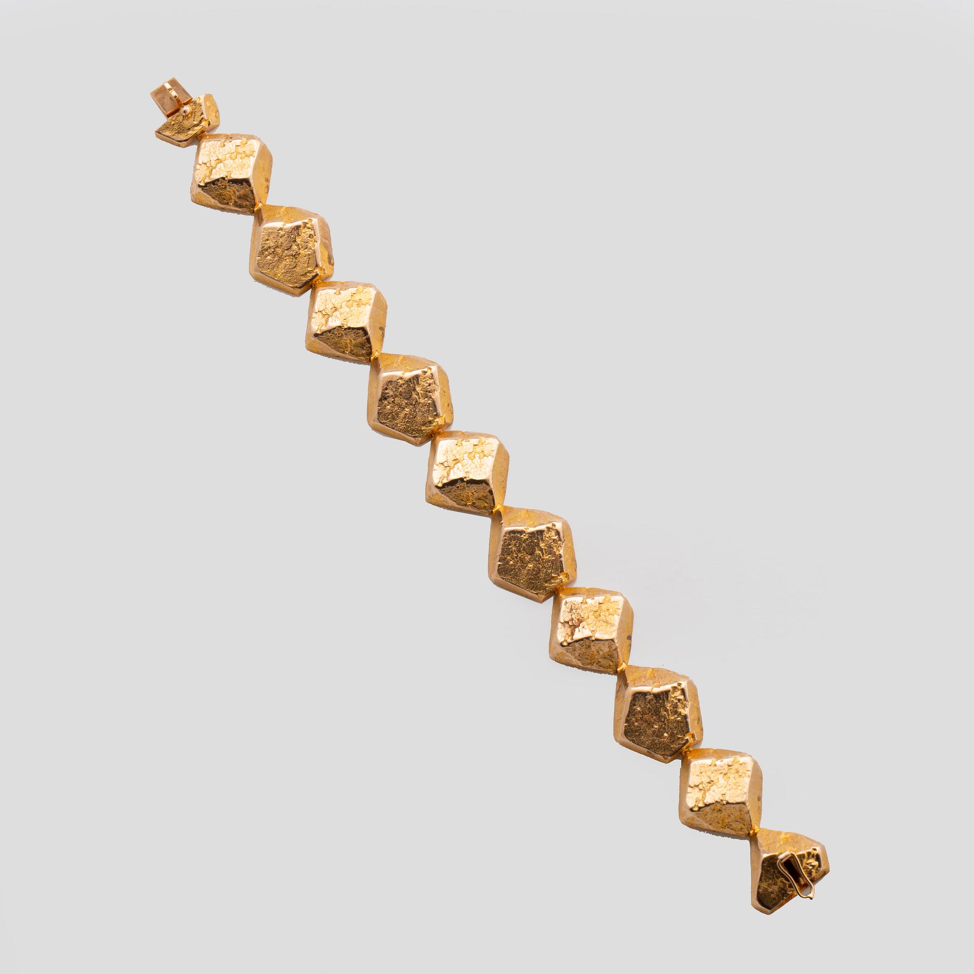 A Bjärn Wevkström 14K gold bracelet 1971, weight ca 45,8 gr.