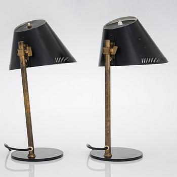 Paavo Tynell,  Two 1960s '9227' table lamps for Idman, Finland.