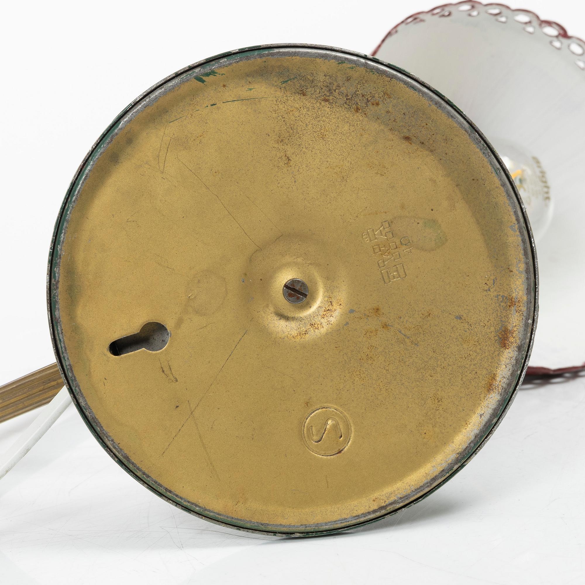 Vägglampor, ett par snarlika, EWÅ, 1950/60-tal.