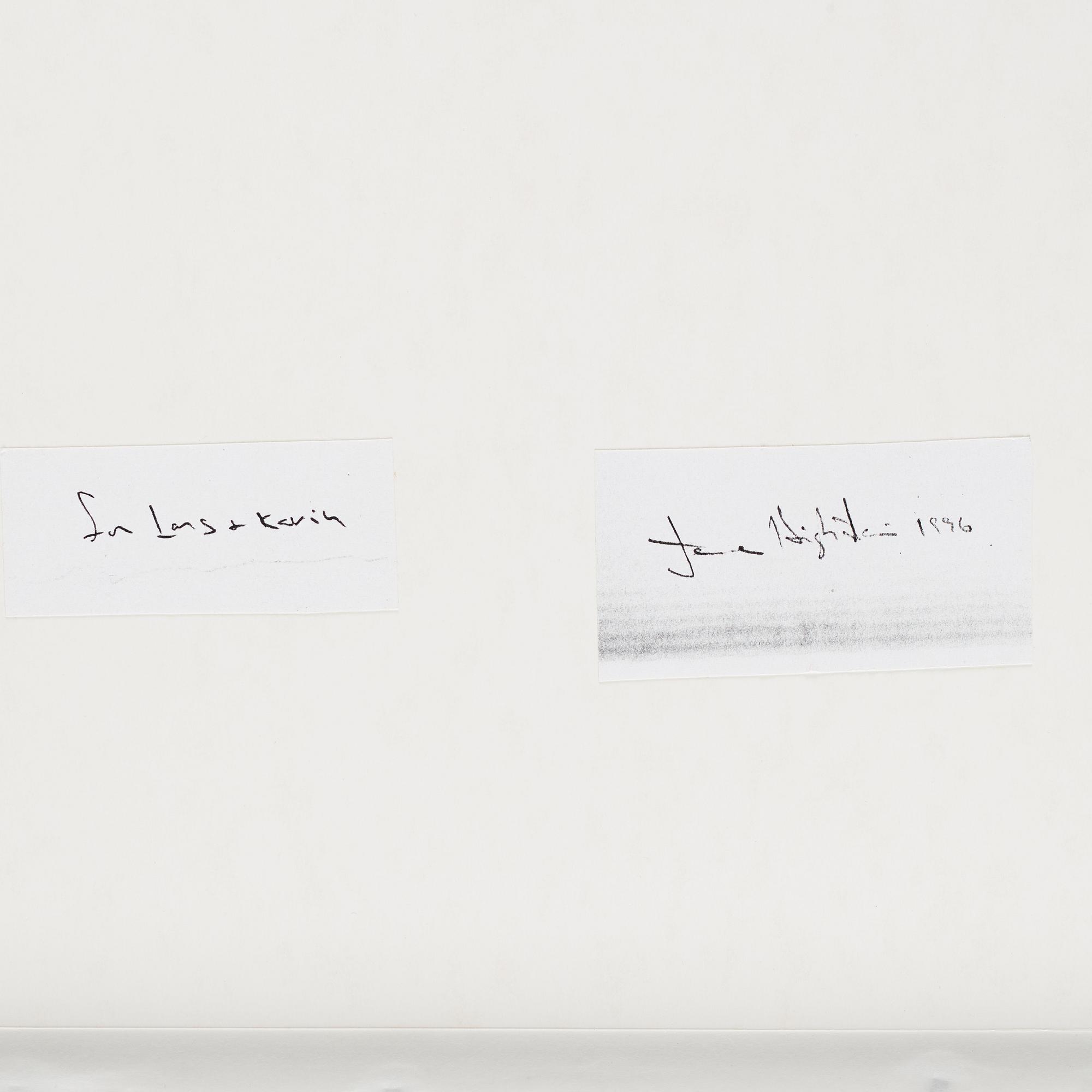 Jene Highstein, photograph signed and dated 1996 a tergo.