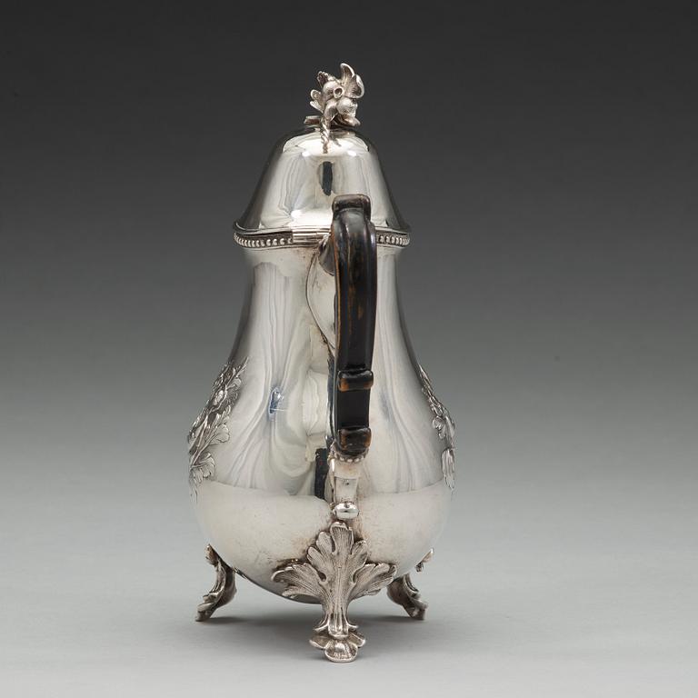 A Swedish 18th century silver coffee-pot, mark of Andreas Rönnov, Hälsingborg 1789.