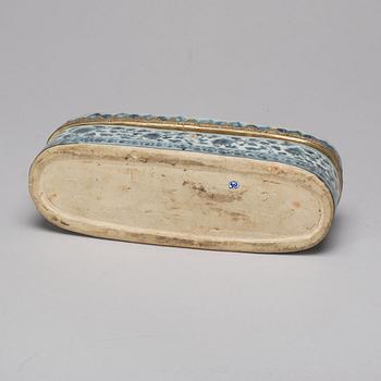 A blue and white writing set, South East Asian, Mingstyle, 19th Century.