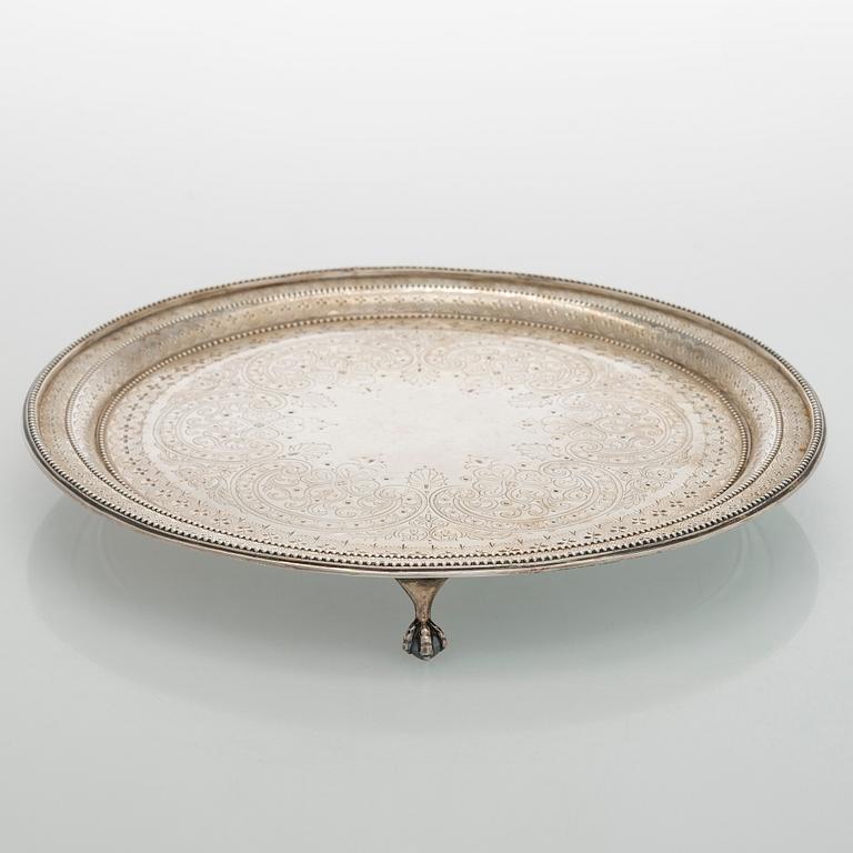 Salver, sterling silver, Mackay, Cunningham & Co, Edinburg 1876.