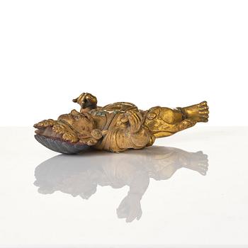A Sinotibetan gilt bronze figure of Vajrapani, 20th century.