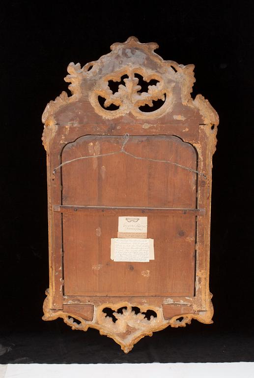 A Swedish Rococo 18th two-light girandole mirror.