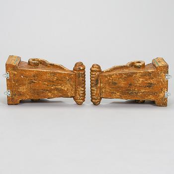 A pair of Southeast Asian temple consoles. Early 20th century.