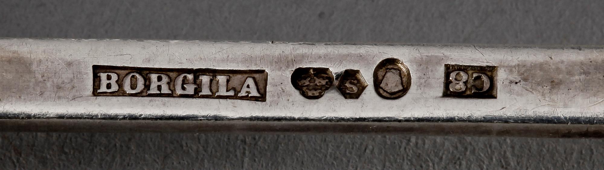 PARTI SILVER, 5 delar, Ray Urban, Georg Jensen samt Borgila, 1928 - 75, tot vikt ca 244g.