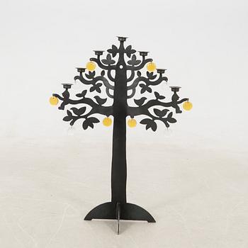 Bertil Vallien, floor candlestick, "The Tree of Life", Boda Smide late 20th century.