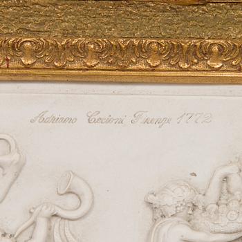 Relief, alabaster, 1800-tal.