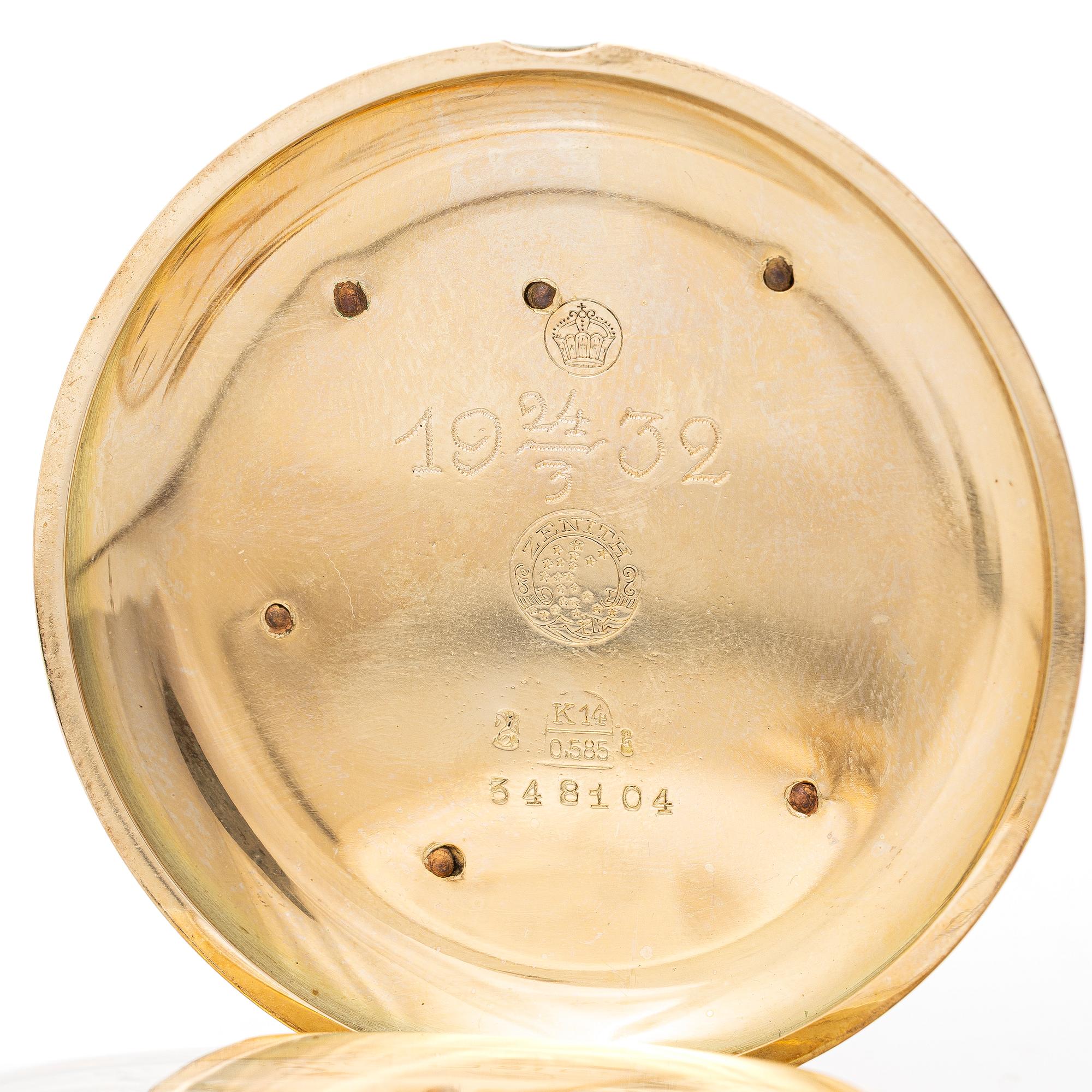 Zenith, hunter-case pocket watch, 52 mm.