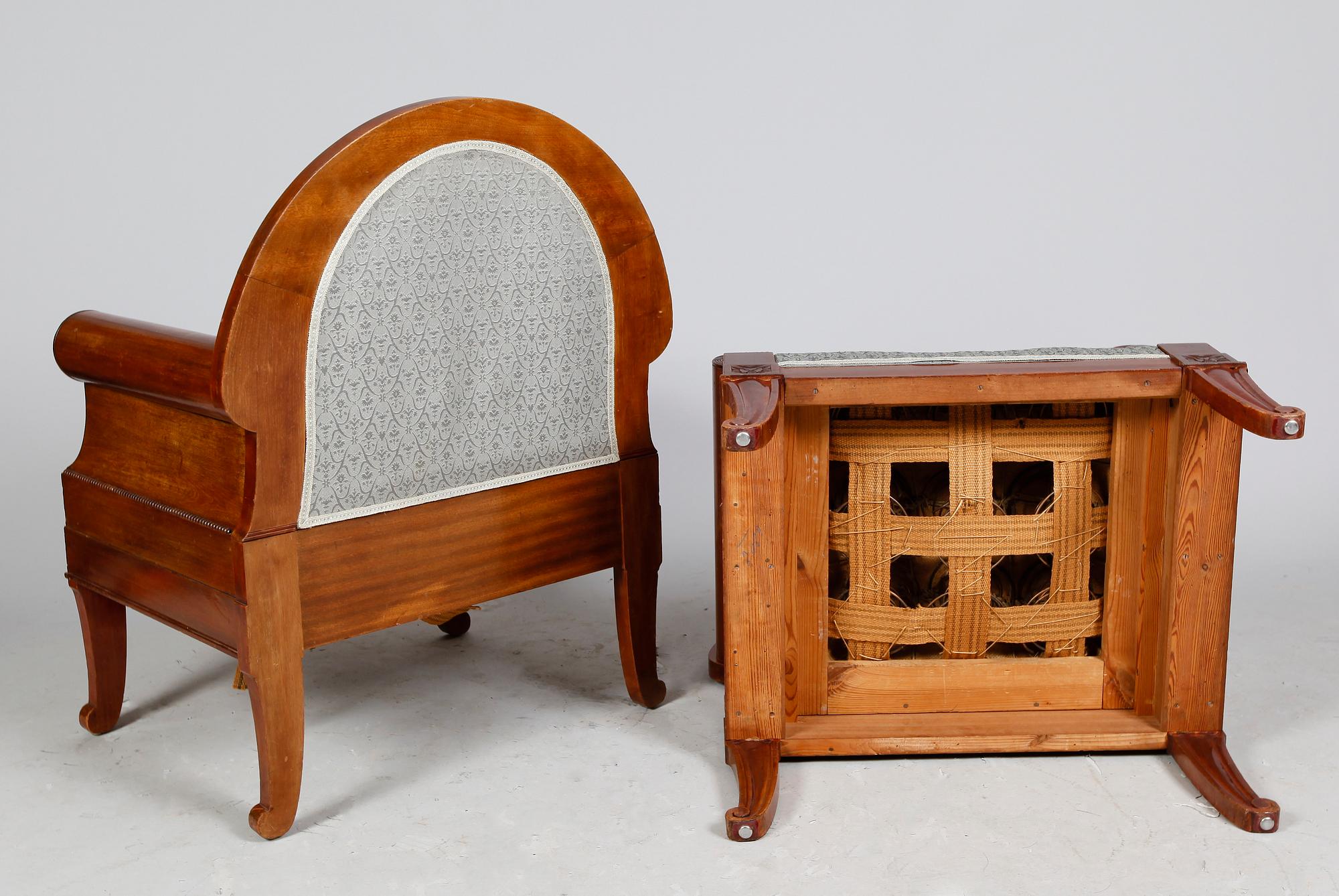 SALONGSMÖBEL, 8 delar, jugend, 1900-talets första hälft.