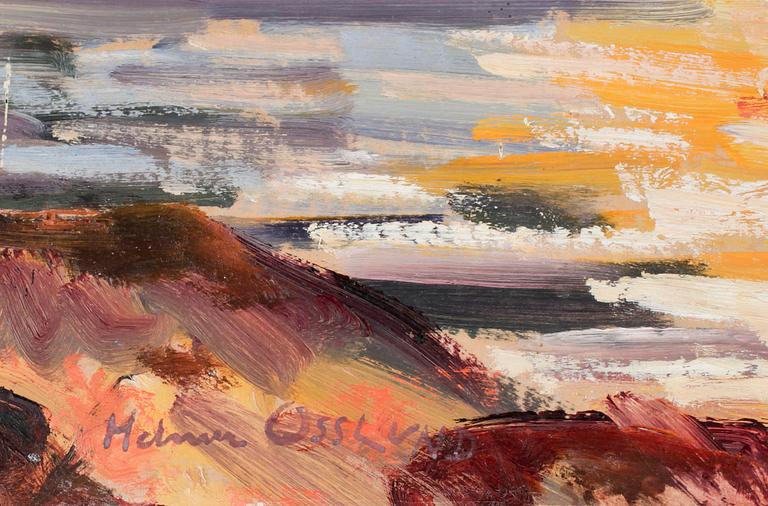 HELMER OSSLUND, olja på pannå. Sign.