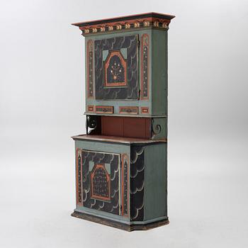 Corner cupboard, vernacular, Järvsö, circa 1800.