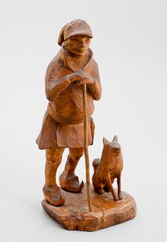 SKULPTUR, snidat trä, Bengt Jonsson, Kedträsk, Kusfors, monogramsignerad, 1900-talets första hälft.