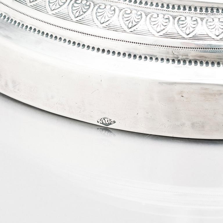 Ett par italienska ljusstakar, silver, Rom (1815-1870), möjligen Domenico Masotti (1815-1858).