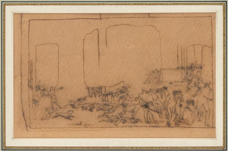 CARL FREDRIK HILL, indian ink on paper, unsigned.