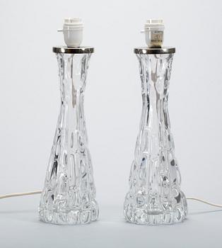 BORDSLAMPOR, ett par, glas, design Carl Fagerlund.