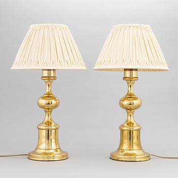 Bordslampor, ett par, 1900-talets andra hälft.