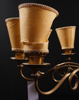 TAKLAMPA, mässing, 1920/30-tal. H 95.