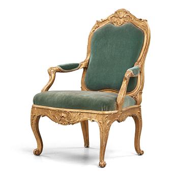 31. A large Swedish Rococo armchair by Carl Magnus Sandberg (master in Stockholm 1759-1789), circa 1760.