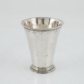A Swedish 18th Century silver beaker, marks of Thomas Beckman the younger, Örebro  (1727-1759 (1772)).