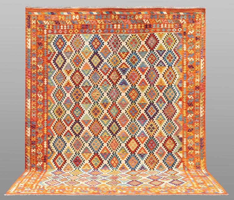 A carpet, Kilim, ca 388 x 309 cm.
