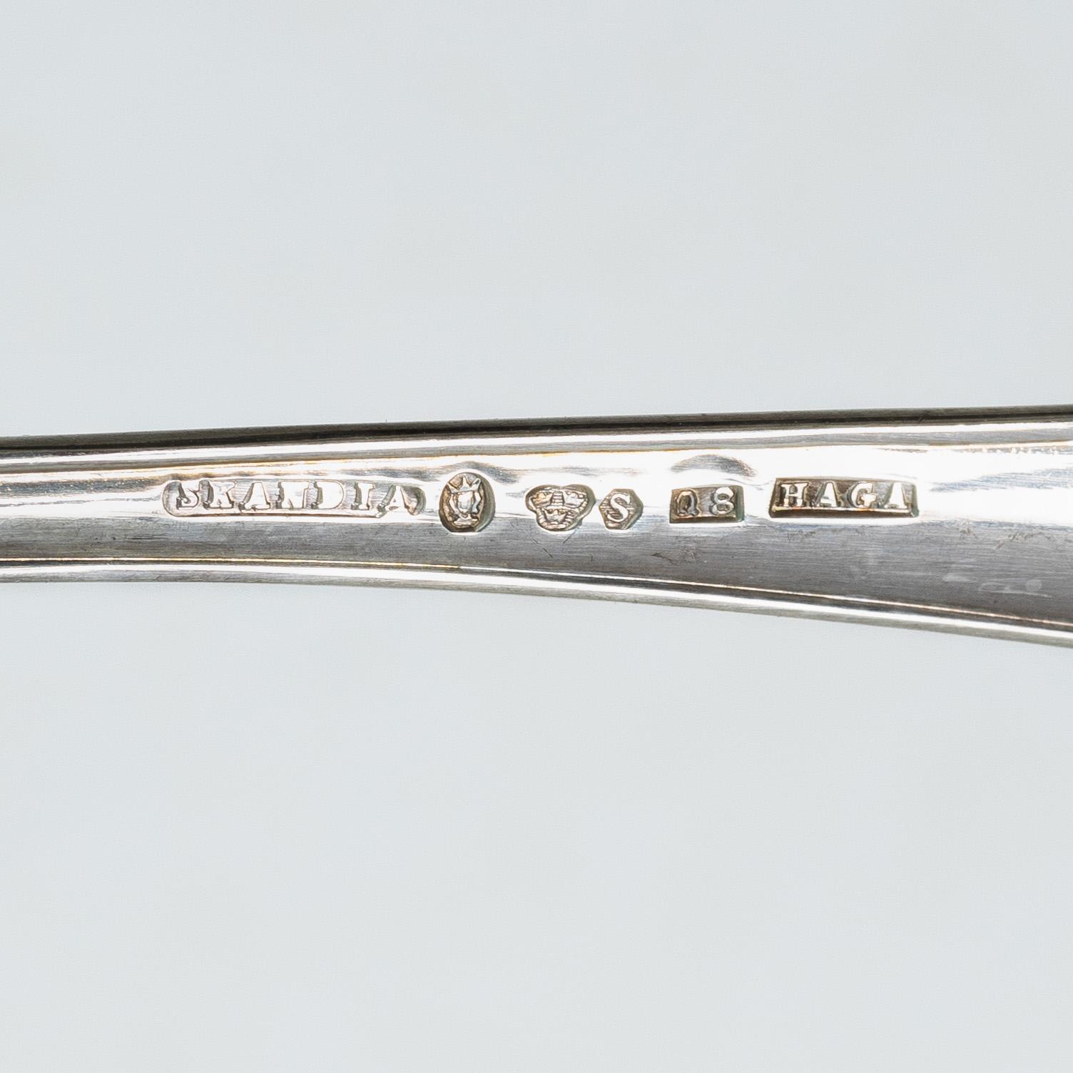 Cutlery, 12 pieces, silver, “Haga”, Skandia Silver-& Nysilver Ab, Stockholm, 1938–1942.