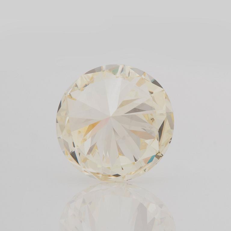 BRILJANTSLIPAD DIAMANT, oinfattad, 22.02 ct, kvalitet N-O/VS1, god slipning. HRD certifikat.